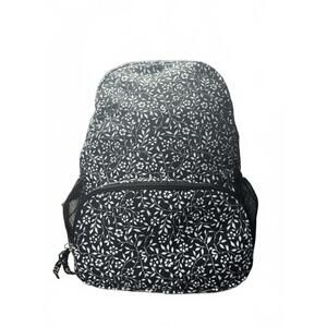Black and White Floral Pattern Backpack